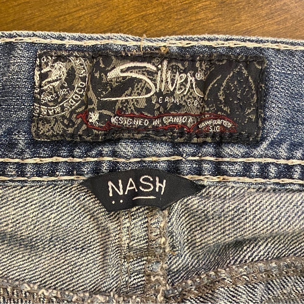 Silver Jeans 34x32 Nash Straight Leg 30” Inseam Mens Cotton Jeans Flap Pockets - Picture 9 of 14